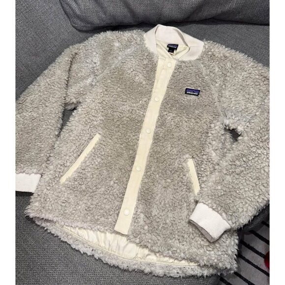 girls Patagonia retro x bomber button up. natural. large - Picture 2 of 6